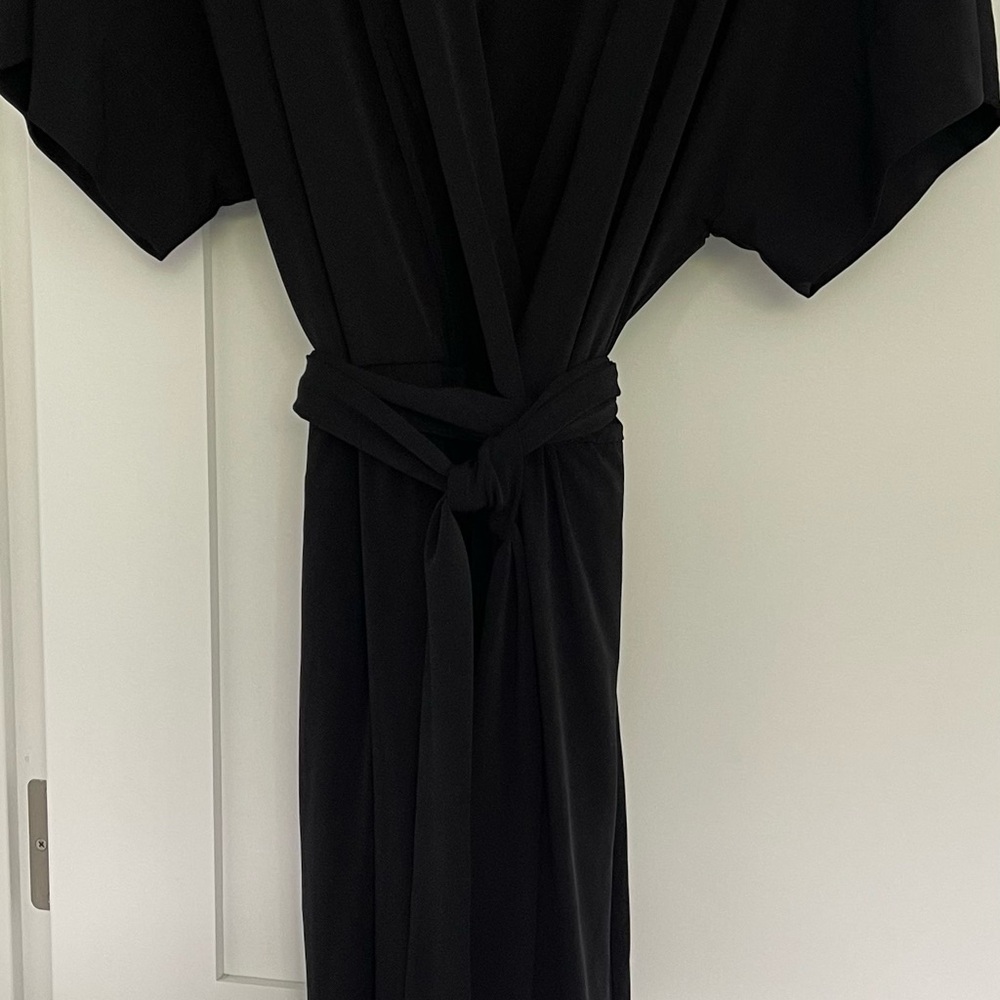 Chico's Black Kimono Sleeved, Wrap Style, Wide Leg Jumpsuit, Like New